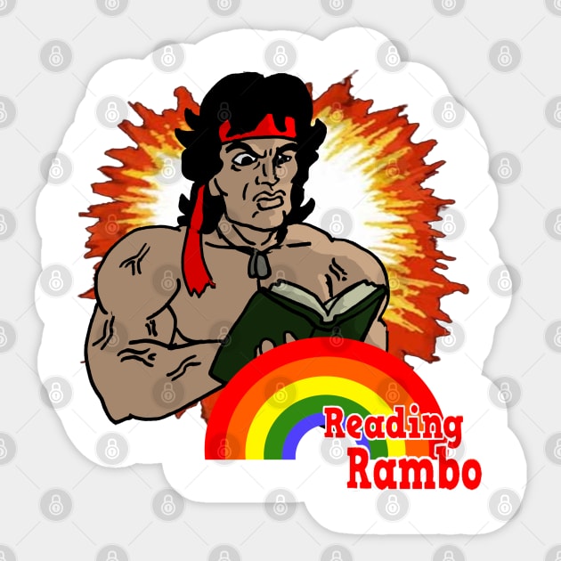 reading rambo (vers 2) Sticker by Undeadredneck